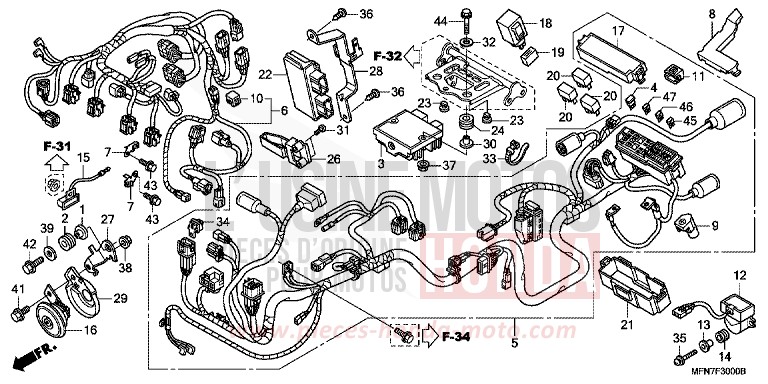 KABELBAUM von CB1000R ABS PEARL COOL WHITE (NHA16) von 2009